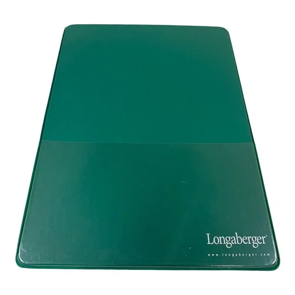 Longaberger Harad Plastic Writing Board Organizer Folder Dark Green Receipts NEW